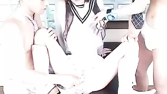 Asian Schoolgirl Spreads Cute Pussy Plunging Vibrator Serina