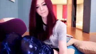Webcam Cute Redhead Girl with Connected Toy