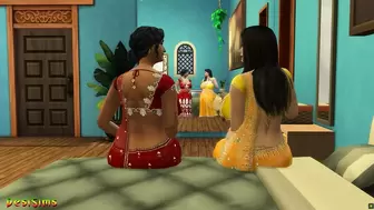 Hindi Version - Lezbian aunty Manju strap-on fuck Lakshmi - Wickedwhims