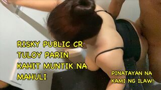 Pinay Alluring Teenie Sa Public CR Di Napigilan Umungol Muntik Na Mahuli