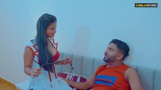 A super cute attractive nurse seduces her patient during his treatment