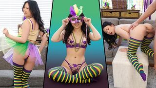 Tiny Little Japanese Lulu Chu Celebrates Mardi Gras Taking Humongous Rod In All Positions - Exxxtra Small