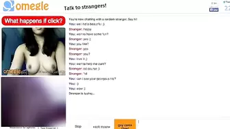 Cute Girl on Omegle Shows Tits!!!