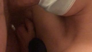 Shy asian wife blowjob with gag
