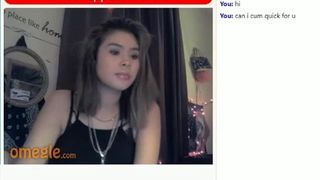 Horny asian teen starts masturbating until I cum on chat