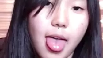 Cute Japanese teen want it on her tongue
