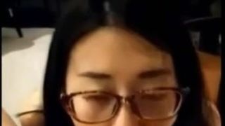 A Chinese girl with glasses