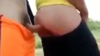 Fucking rear-end in field giant prick