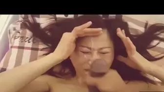 Oriental girl unwilling cum-shot humiliation