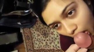 Desi Indian worships her BF penis