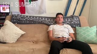 Isla Summer rides dildo in front of her bf