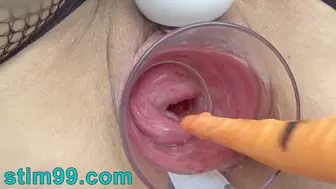 Oriental Milf Cervix Fucking with German Real Meat Dildo