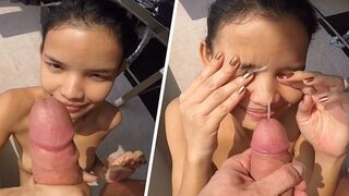 BEST OF LILLY JAPANESE MIX OF - Skinny Chinese Girl VS Gigantic Prick / four Messy Cumshots + Cumplay! ´
