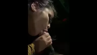 Charming Oriental Chick Picks up BBC Bf and Licks his Dong in the Car