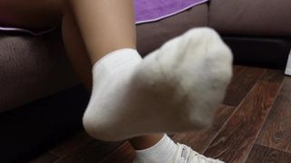 Mistress Show Shoes and Kinky Stinky Socks Feet Soles and Pantyhose Tights