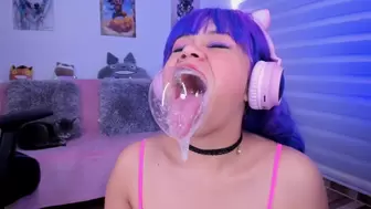 Lila Jordan Swallows Massive Bubbles