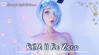REM Gently and Quietly Masturbate with a PINK DILDO || COSPLAY レム || re zero