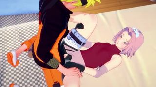 Naruto fuck Sakura then cums ask for more cream-pie her tight wet cunt